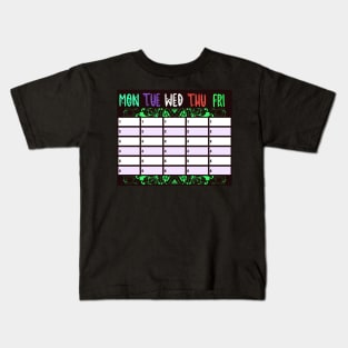 SCHOOL TIMETABLE STUDENT PLAN Kids T-Shirt